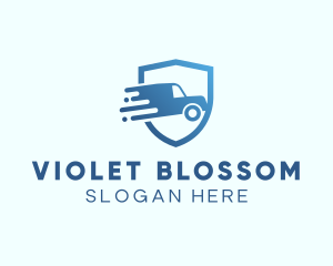 Blue Delivery Truck Van logo design