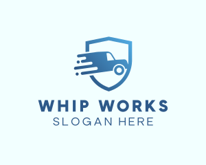 Blue Delivery Truck Van logo design