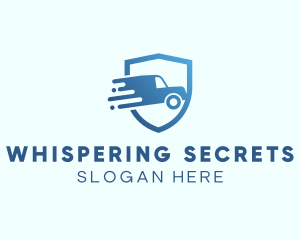 Blue Delivery Truck Van logo design