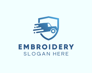 Blue Delivery Truck Van logo design