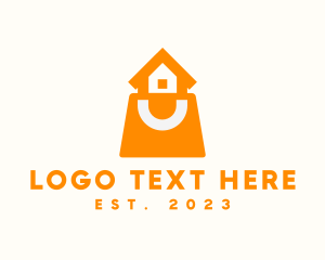 Roofing - House Shopping Bag logo design