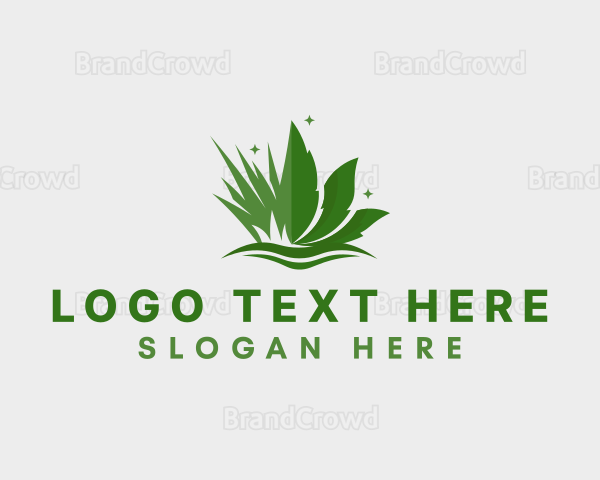 Grass Leaf Lawn Logo