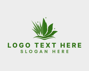 Grass Leaf Lawn Logo