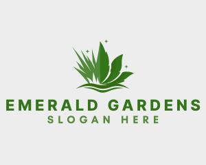 Grass Leaf Lawn logo design