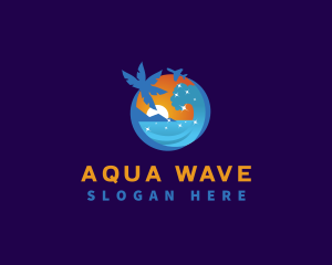 Wave Travel Getaway logo design