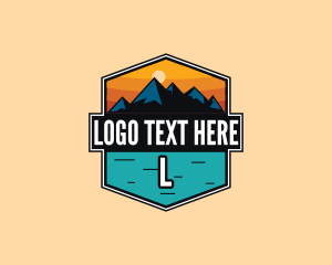 Alpine - Mountain Peak Hiking logo design