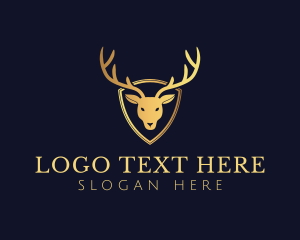 Luxe - Gold Deer Antlers logo design