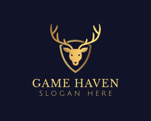 Gold Deer Antlers Logo