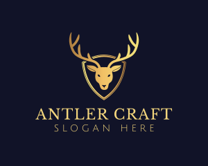 Antlers - Gold Deer Antlers logo design