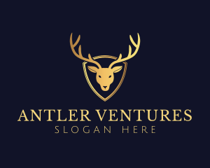 Gold Deer Antlers logo design