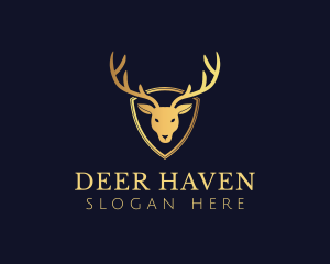 Gold Deer Antlers logo design