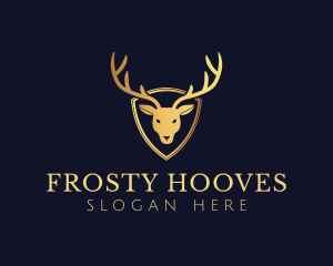 Gold Deer Antlers logo design