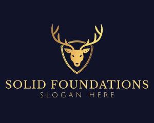 Horns - Gold Deer Antlers logo design