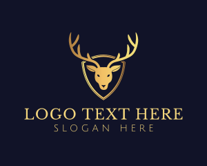 Nordic - Gold Deer Antlers logo design