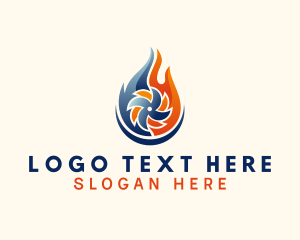 Cooling - Heating Cooling Propeller logo design