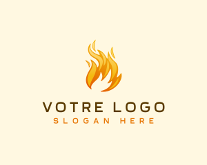 Frying - Fire Flame Burning logo design