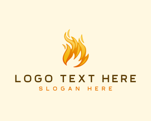 Frying - Fire Flame Burning logo design