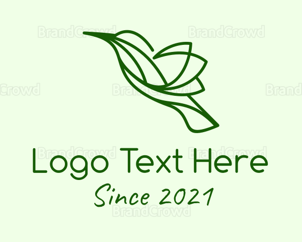 Green Natural Hummingbird Logo