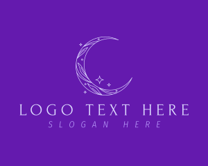 Night - Floral Moon Sparkle logo design