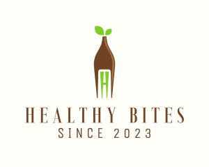 Healthy Food Fork logo design