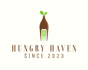 Healthy Food Fork logo design