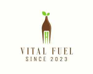 Nutritious - Healthy Food Fork logo design