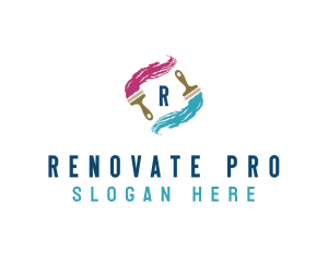 Paint Brush Renovation logo design