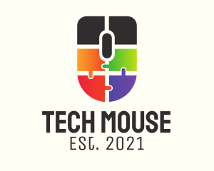 Colorful Mouse Puzzle  logo design