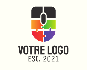 Puzzle - Colorful Mouse Puzzle logo design
