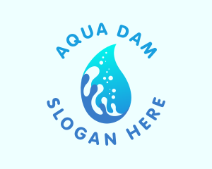 Dam - Distilled Water Droplet logo design