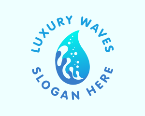 Distilled Water Droplet logo design