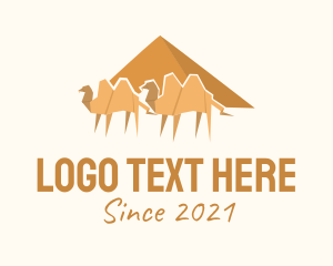 Paper Folding - Desert Camel Origami logo design
