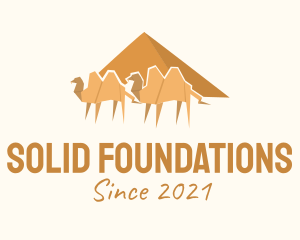 Tourist Attraction - Desert Camel Origami logo design