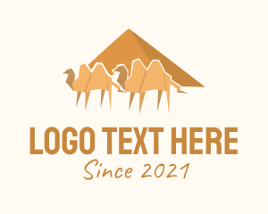 Tourist Attraction - Desert Camel Origami logo design