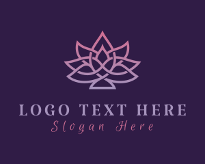Physical Fitness - Gradient Lotus Yoga logo design