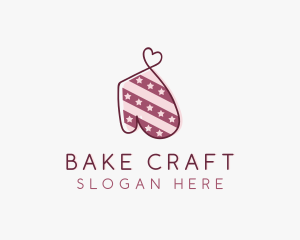 Oven Mitt Pastry Heart logo design