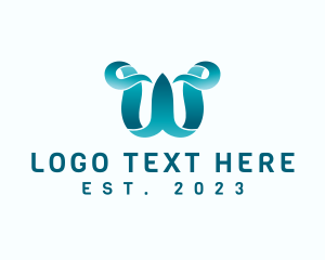 Software - Ribbon Marketing Letter W logo design