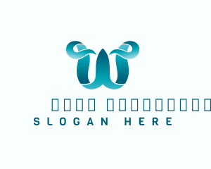 Ribbon Marketing Letter W Logo