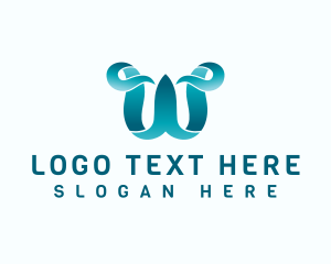 Ribbon Marketing Letter W Logo
