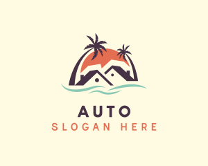 Beach Home Sunset Logo