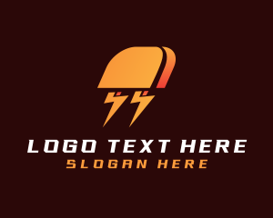 Lightning Plug Electricity logo design