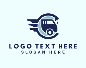 Truck - Freight Vehicle Letter C logo design