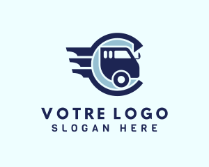 Blue - Freight Vehicle Letter C logo design