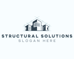 Architect Blueprint Structure logo design