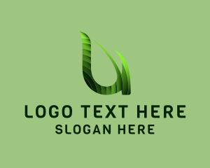 Letter - Leaf Letter U logo design