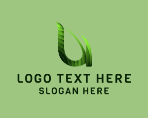 Organic - Leaf Letter U logo design