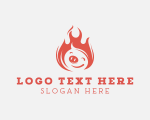 Grilling - Fire Grill Pork Barbecue logo design