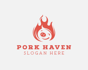Fire Grill Pork Barbecue logo design