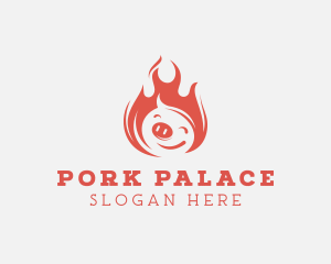 Fire Grill Pork Barbecue logo design