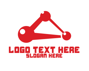 Bio Tech - Red Shiny Atom logo design